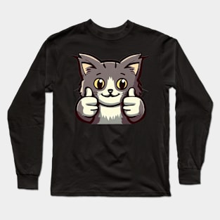 Thumbs Up Cat Long Sleeve T-Shirt